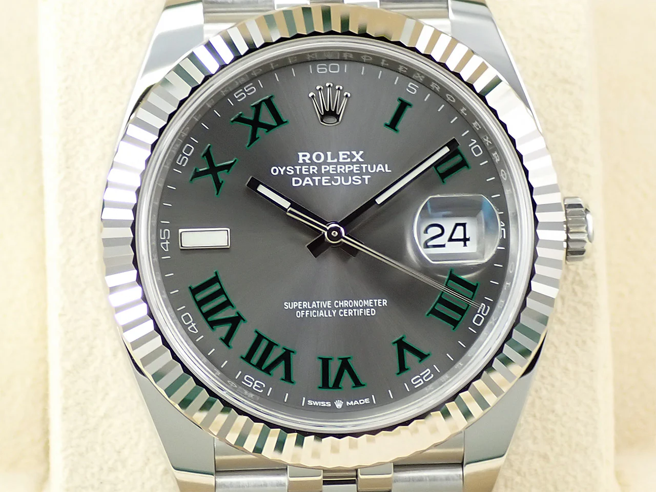 ロレックス デイトジャスト41 Ref.126334 ステンレススチール/ホワイトゴールド スレートローマン文字盤 ジュビリーブレスレット 未使用 3X0493V5 - Image 3