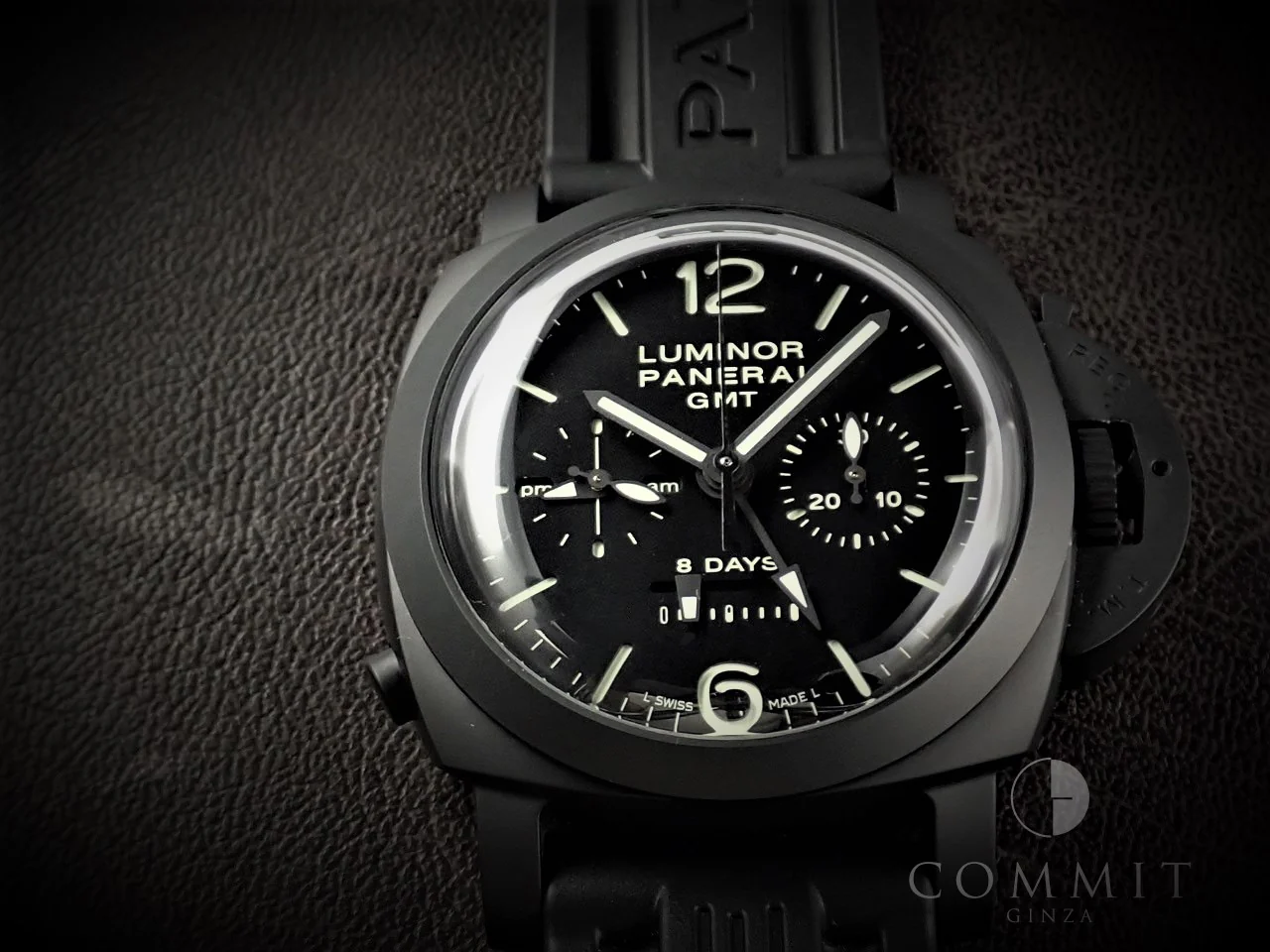パネライ ルミノール 1950 8DAYSクロノ モノプルサンテGMT Ref.PAM00317 ブラック文字盤 美品 50J0Z865 - Image 12