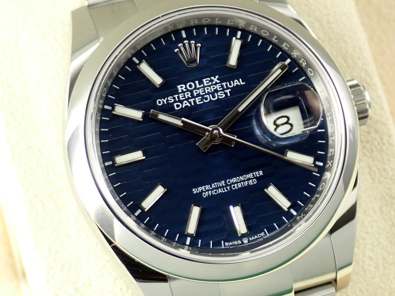 ロレックス デイトジャスト36 Ref.126200 ステンレススチール ブルー フルーテッドモチーフ文字盤 オイスターブレスレット 未使用 6108LSX4 - Image 3