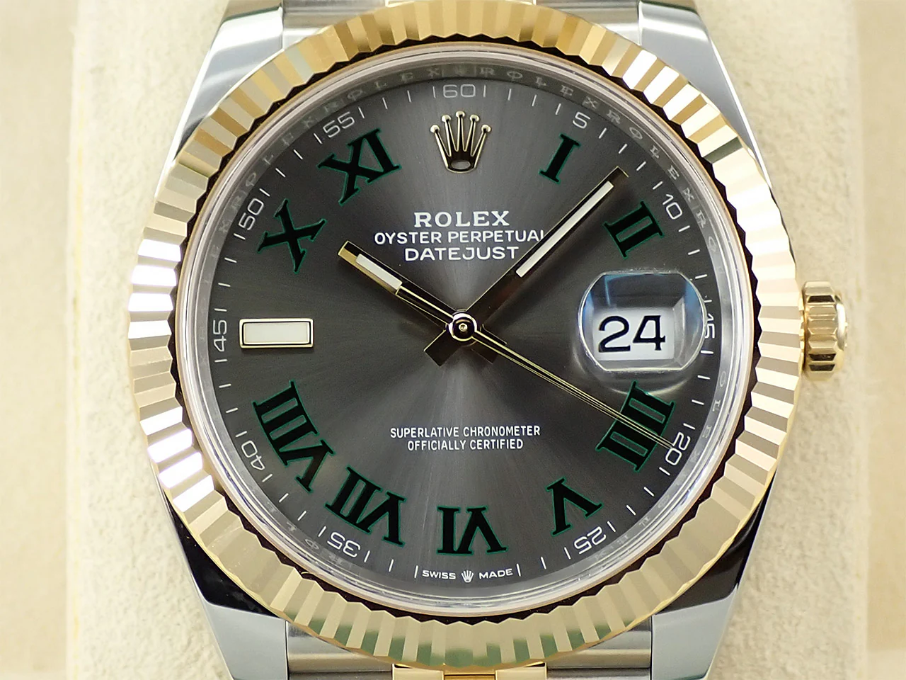 ロレックス デイトジャスト41 Ref.126333 ステンレススチール/イエローゴールド スレートローマン文字盤 ジュビリーブレスレット 中古 7LA29LWA - Image 3