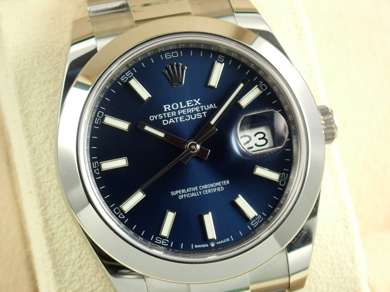 ロレックス デイトジャスト41 Ref.126300 ステンレススチール ブライトブルー文字盤 オイスターブレスレット 中古 P93R5226 - Image 3
