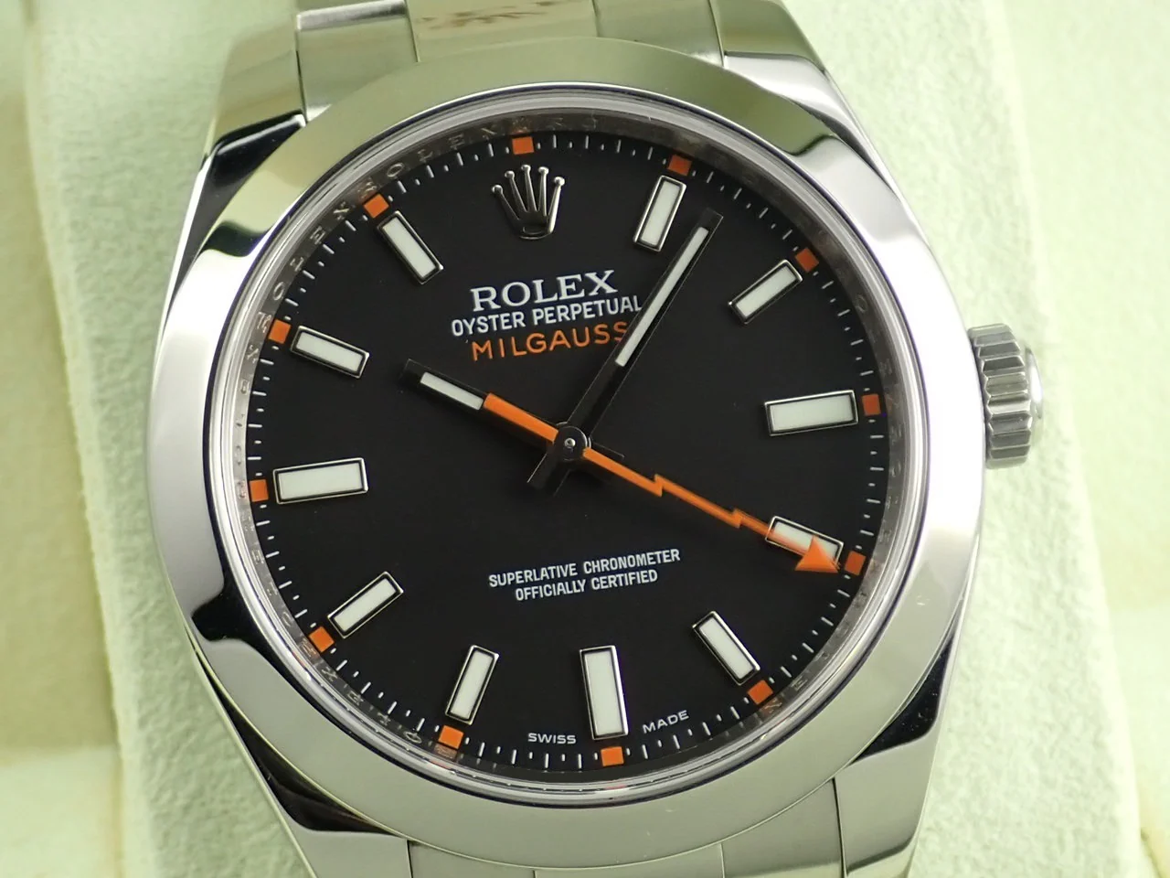 ロレックス ミルガウス Ref.116400 ステンレススチール ブラック文字盤 - Image 3
